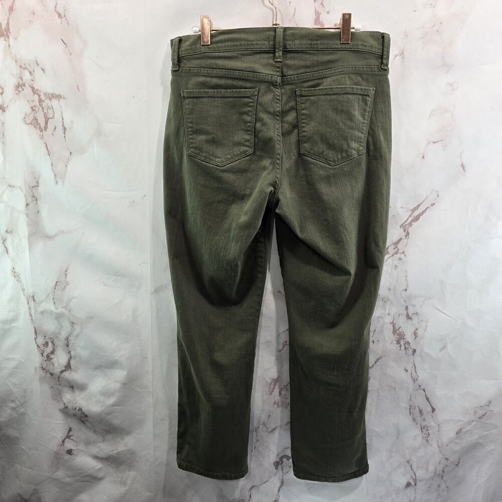 NYDJ Jeans Womens 6 Green Dayla Wide Cuff Straight High Rise Denim Not Daughters